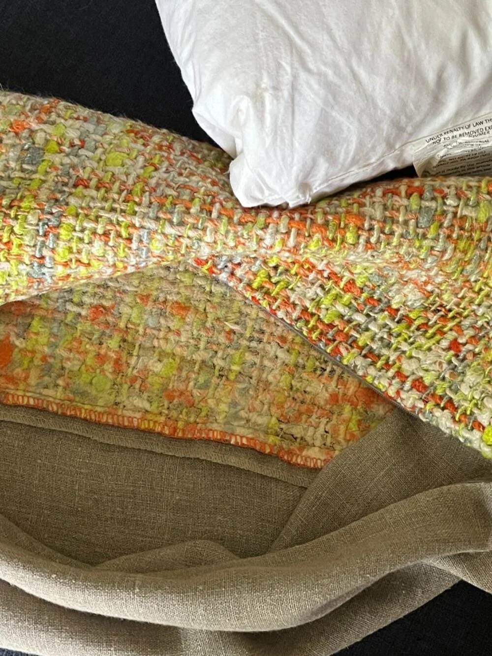 Room and Board Woven Throw Pillow Down Feather Insert